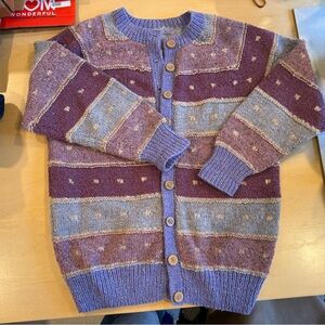 Vintage Purple and Blue Striped Cardigan